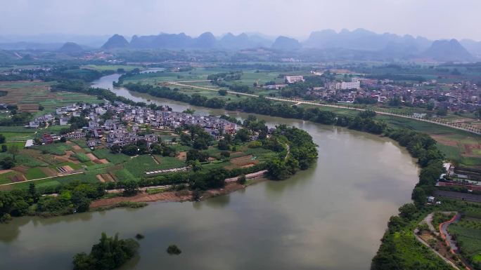 崇左山水航拍大景