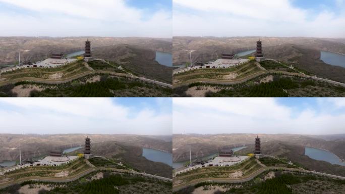 山西偏关乾坤湾黄河一号旅游公路实景航拍