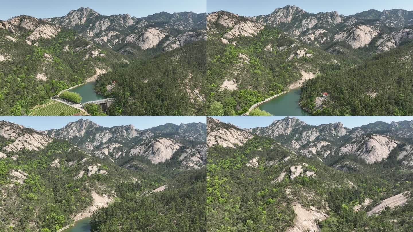 航拍夏季的昆嵛山九龙池景区