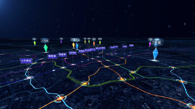 4K 成都地铁线路 AE模板