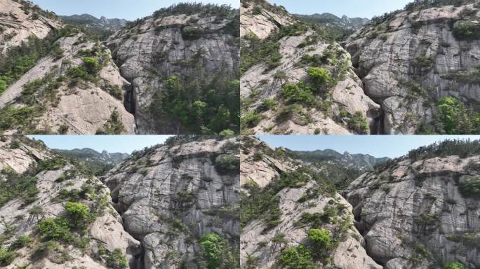 航拍夏季的昆嵛山九龙池景区