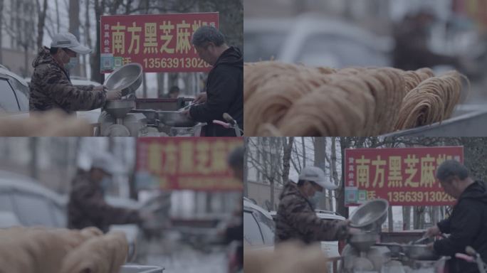 电影机拍摄城市人文早市买菜市场