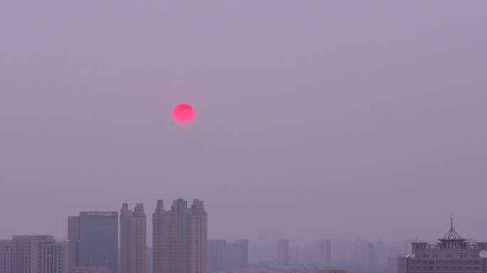 阴天落日雾霾城市寂寞孤独落寞傍晚