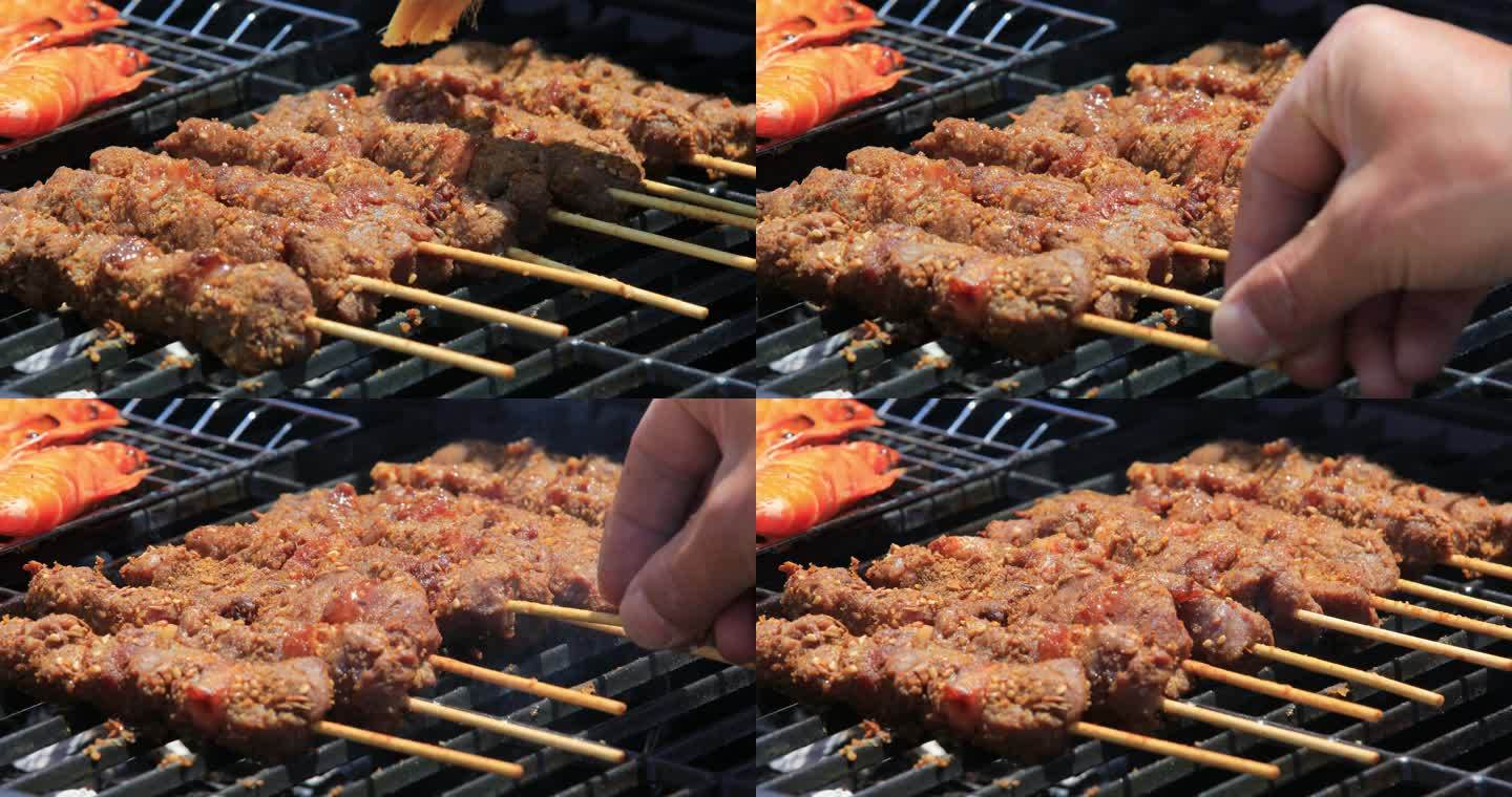 烧烤人间烟火：烤肉烤羊肉串烤牛肉串