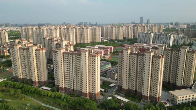 高层小区中原郑州地区航拍现代化住宅