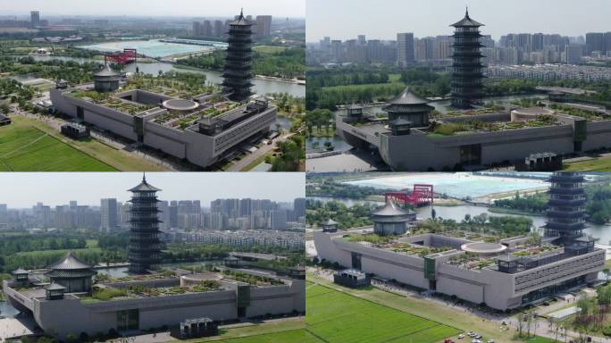 航拍中国扬州大运河博物馆大运塔