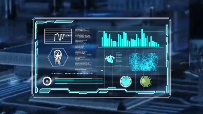 医疗数据科技HUD图表