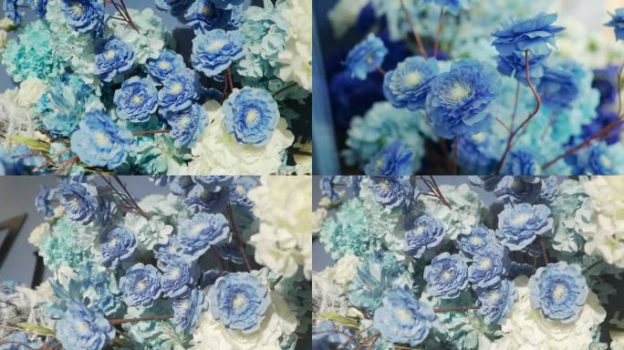 蓝色花朵布置