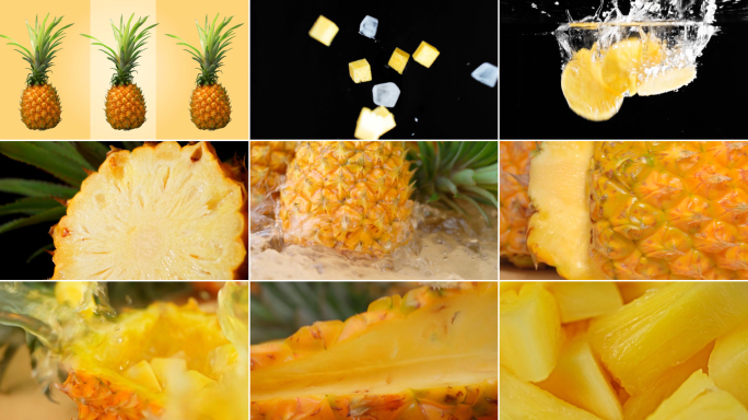 新鲜菠萝凤梨饮品水果广告创意实拍