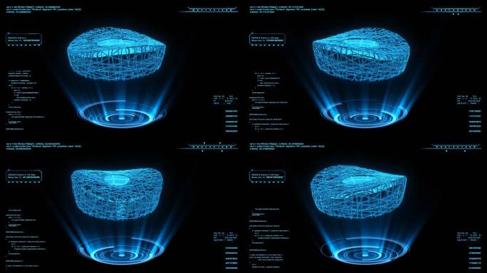 全息鸟巢建筑素材带通道