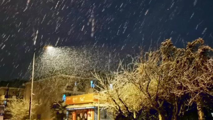 夜晚氛围雪景空镜