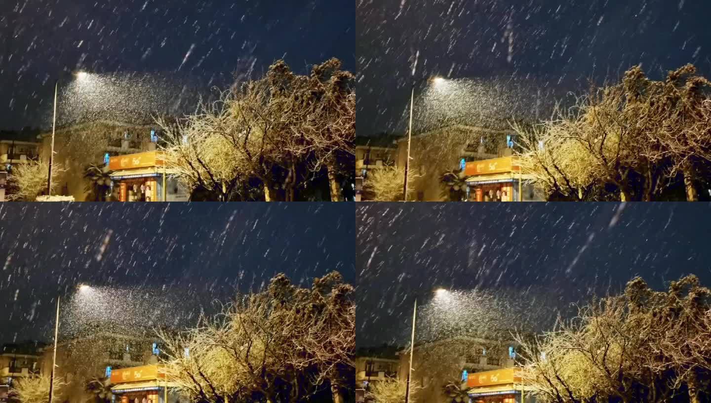 夜晚氛围雪景空镜