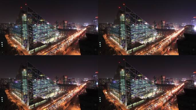北京城市夜色东大桥芳草地交通延时