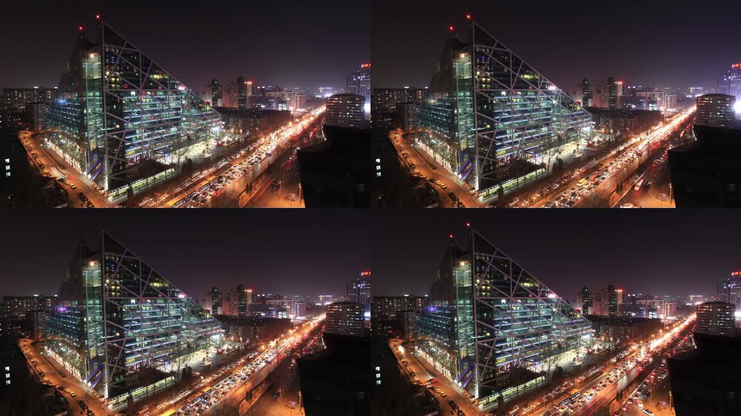 北京城市夜色东大桥芳草地交通延时