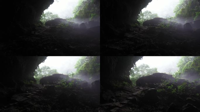 洞穴探险素材实拍