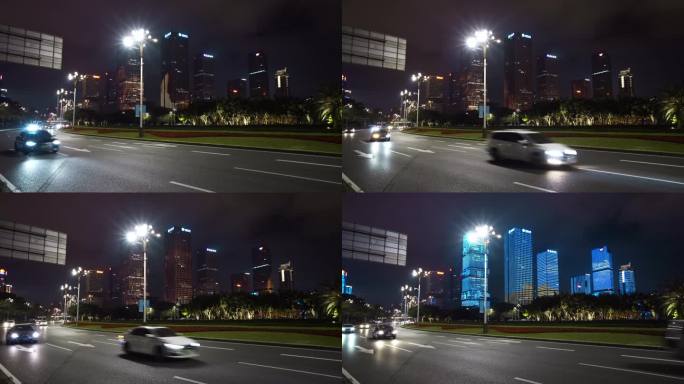 深圳市民中心中央商务区繁忙车流