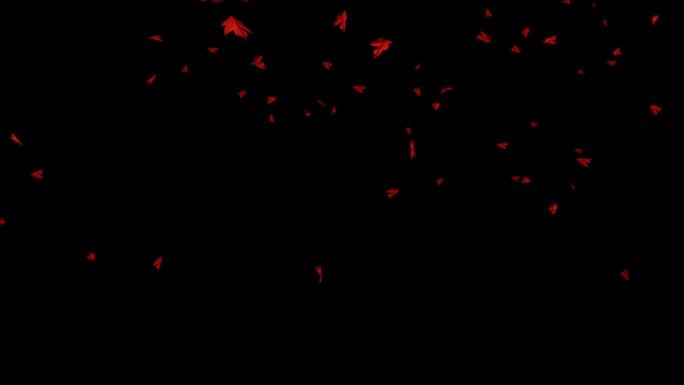 4K红色枫叶飘洒掉落带透明通道