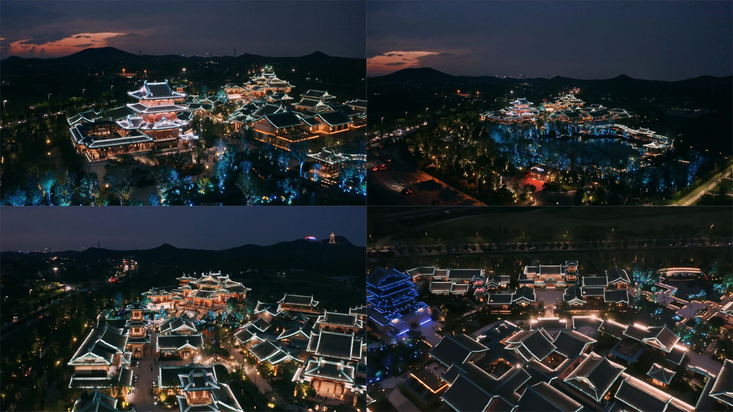 4K 金陵小城夜景航拍