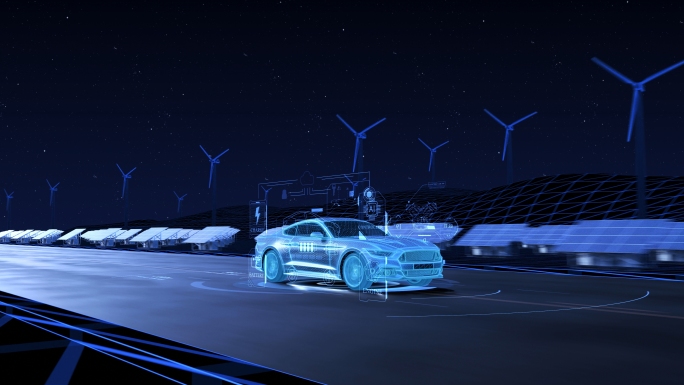 HUD科技感新能源汽车AE工程含视频素材