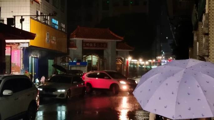 风雨城市 暴雨天 下暴雨雨天行车雨天车流