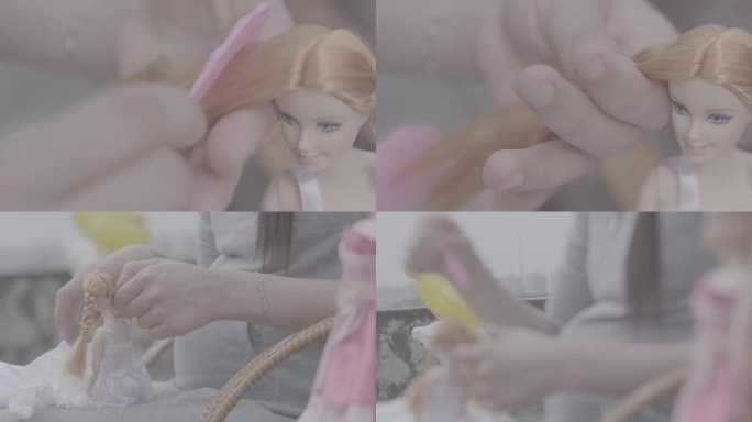 M1 孕妇给洋娃娃梳头发 玩具 芭比娃娃