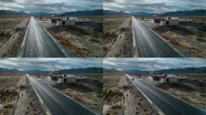 西藏旅游风光318国道道班加油站