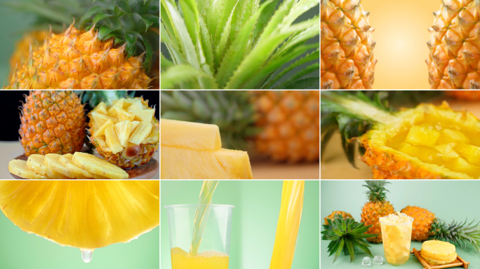 菠萝凤梨饮品进口水果广告创意实拍