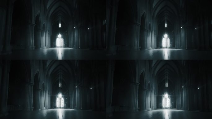 神秘黑暗教堂大教堂欧式建筑宗教建筑光影