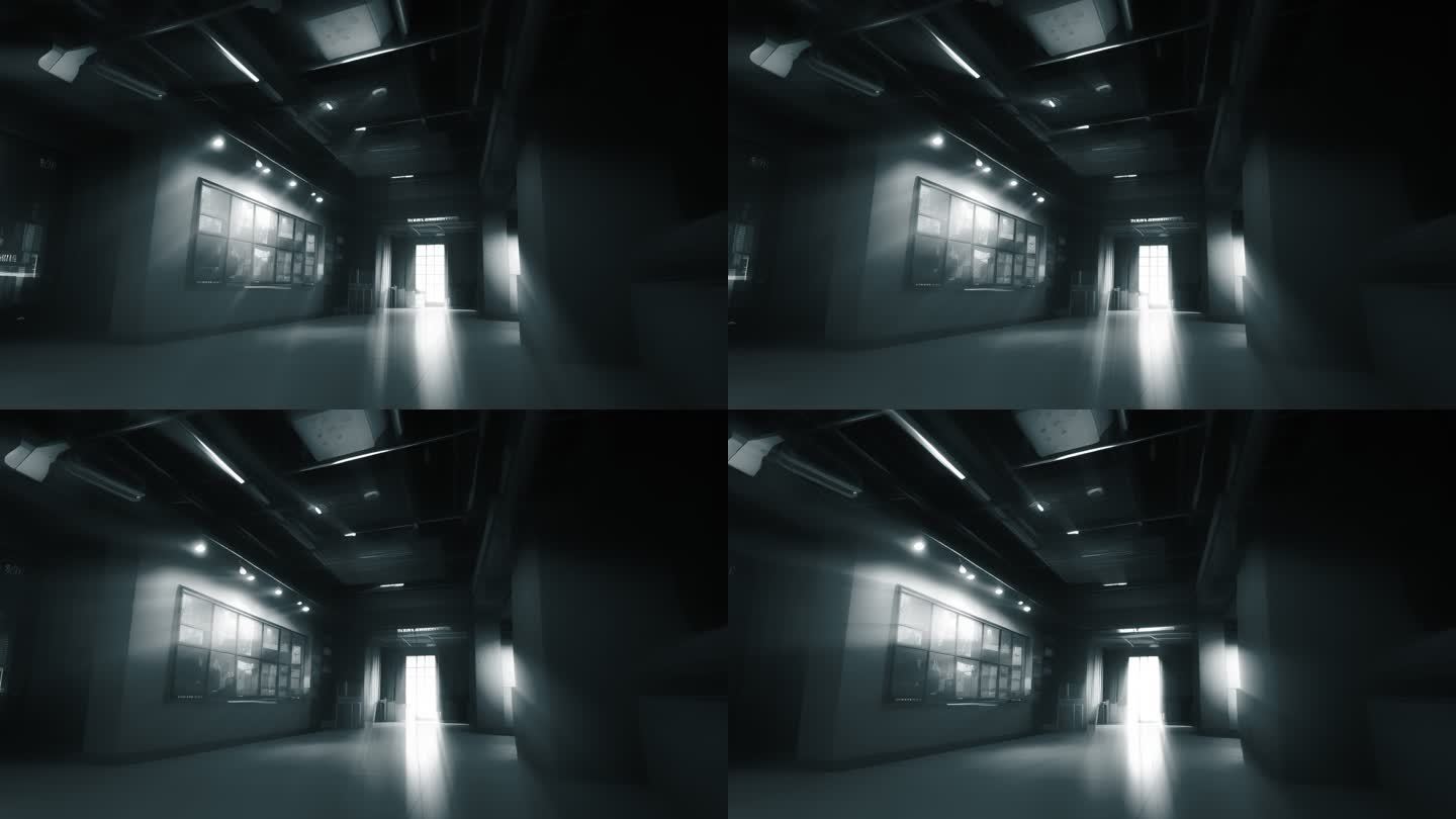 抽象室内建筑光影变化时空空间未来科幻虚拟
