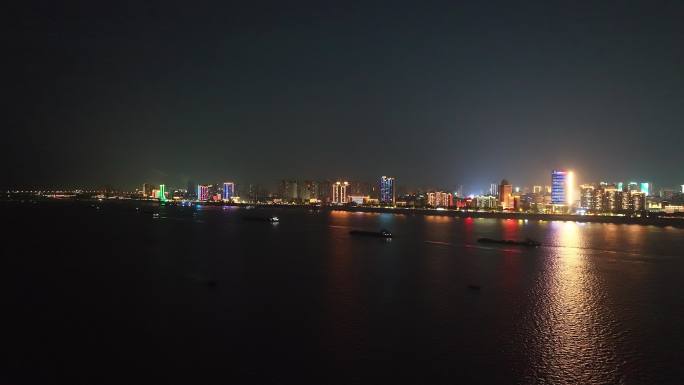 浔阳江夜景航拍