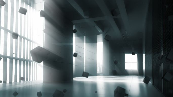 抽象艺术概念光影建筑时空空间方块立方体