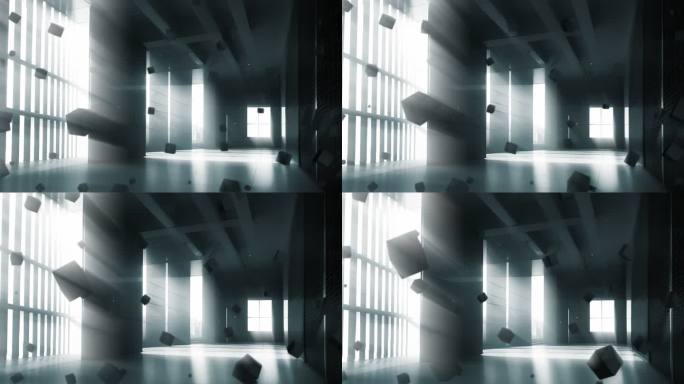抽象艺术概念光影建筑时空空间方块立方体