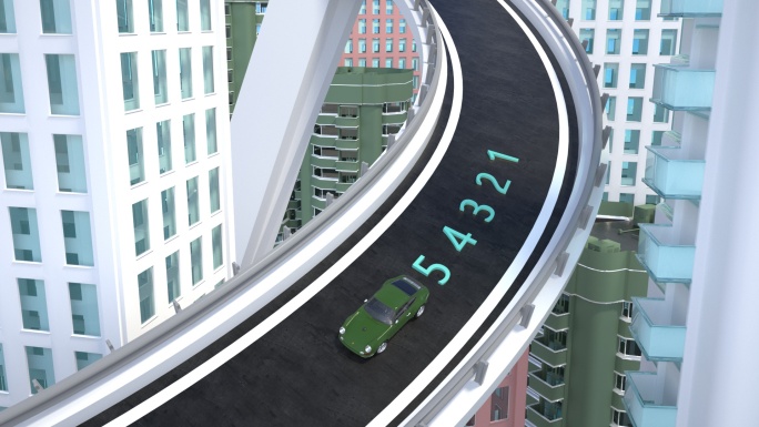 汽车行驶驾驶过桥C4D工程