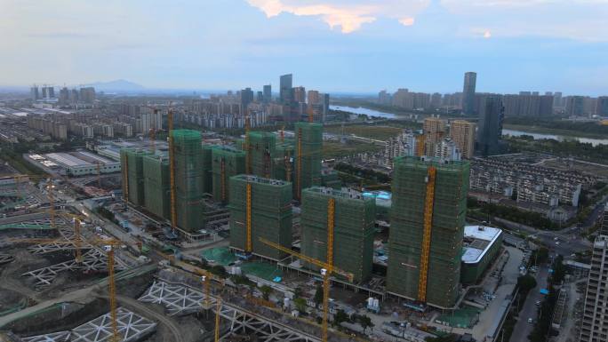 建筑工地航拍延时