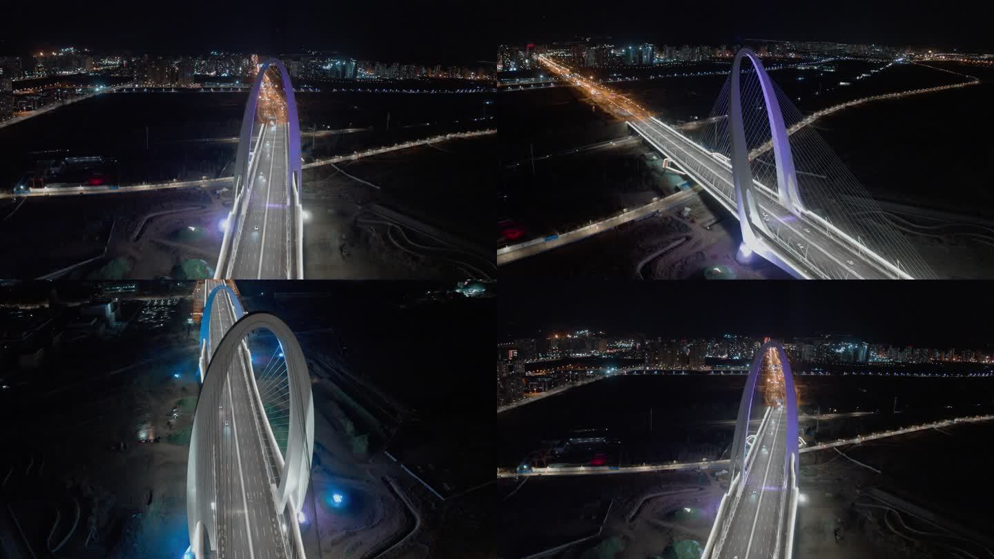 首钢大桥夜景航拍
