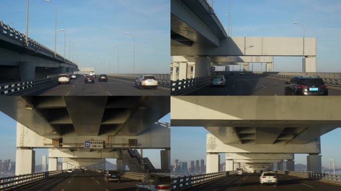 4K拍摄道路交通车流大桥隧道跨海大桥