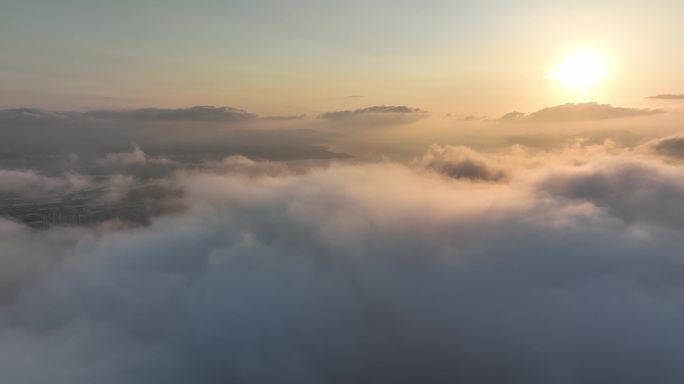 高空云海日出