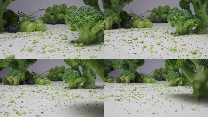 微距摄影微观蔬菜水果全绿世界