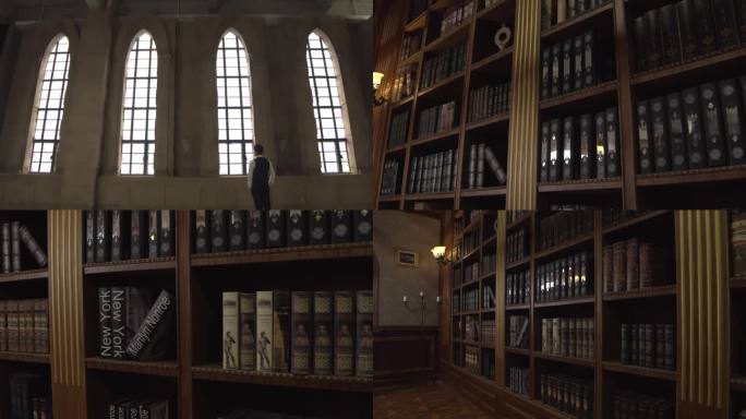 欧式建筑 书柜