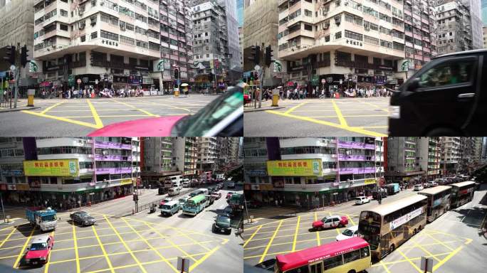 香港老街车流延时