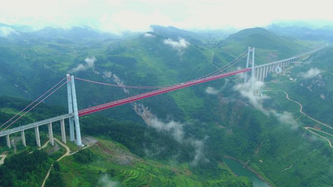 贵州省清水河大桥钢桁梁悬索桥贵州高速公路