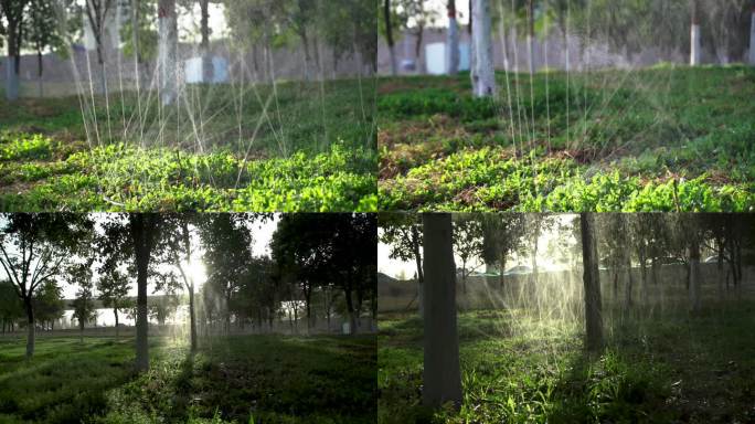 合集_灌溉浇水绿化环保慢镜头