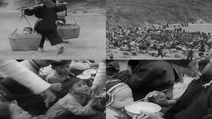 1939年上海黄浦江岸边的难民