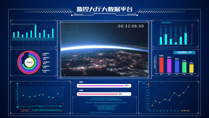 数字科技大屏 2款【无插件】