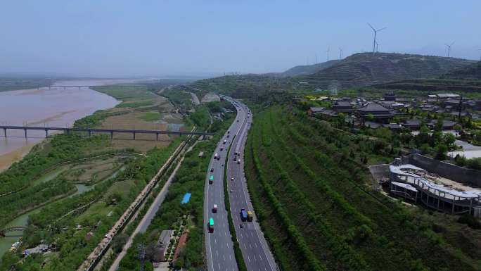 [4K]航拍素材.潼关古城黄河湾景区