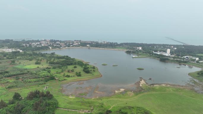 航拍涠洲岛相思湖