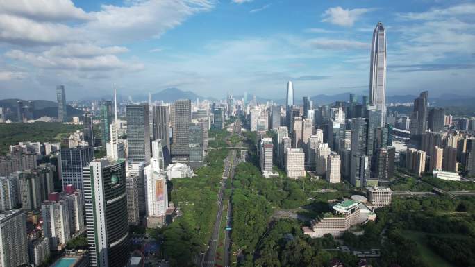 深圳福田中心区高空航拍