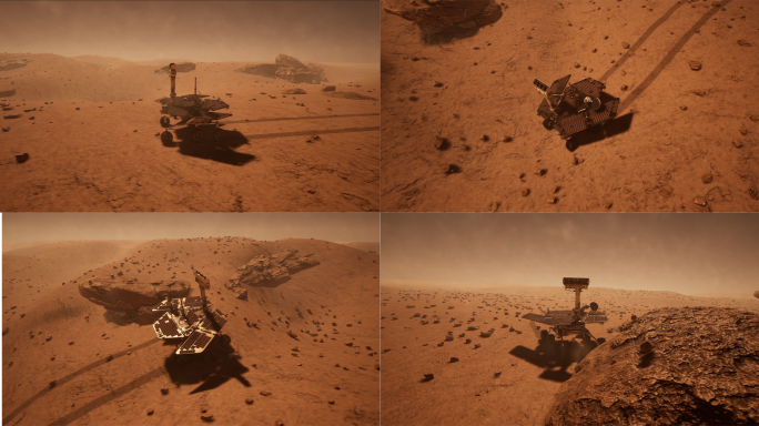 祝融号火星车火星探测器火星表面天问一号