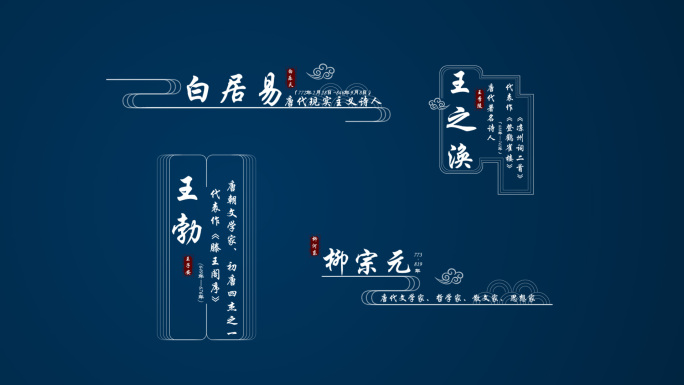 中国风白色国潮名字字幕条标题（无插件）