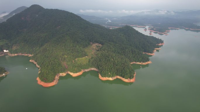 广州从化流溪河森林公园水库航拍小千岛湖